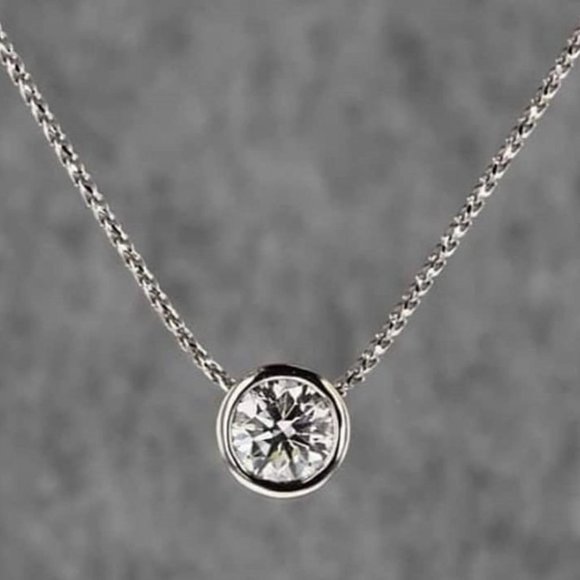 Jewelry - 💥Dainty Refine Crystal Clear Round Zircon Pendant Necklaces, UNVN12406
